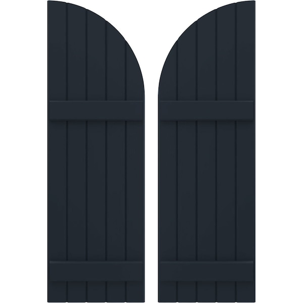 Ekena Millwork Americraft 5-Board (2 Batten) Wood Joined Board-n-Batten Shutters w/ Arch Top, ARW101BQ518X76OBH, PR ARW101BQ518X76OBH - main